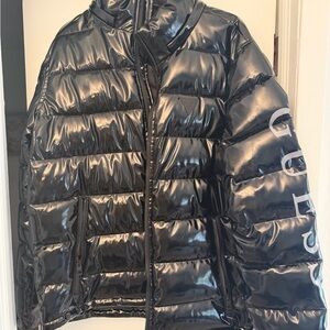 Guess Shiny Black Puffer Jacket